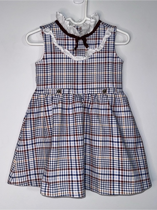 Janie and Jack Other - Janie and Jack Toddler Girls Plaid Ruffle Dress 2T Blue Tan White Holiday
